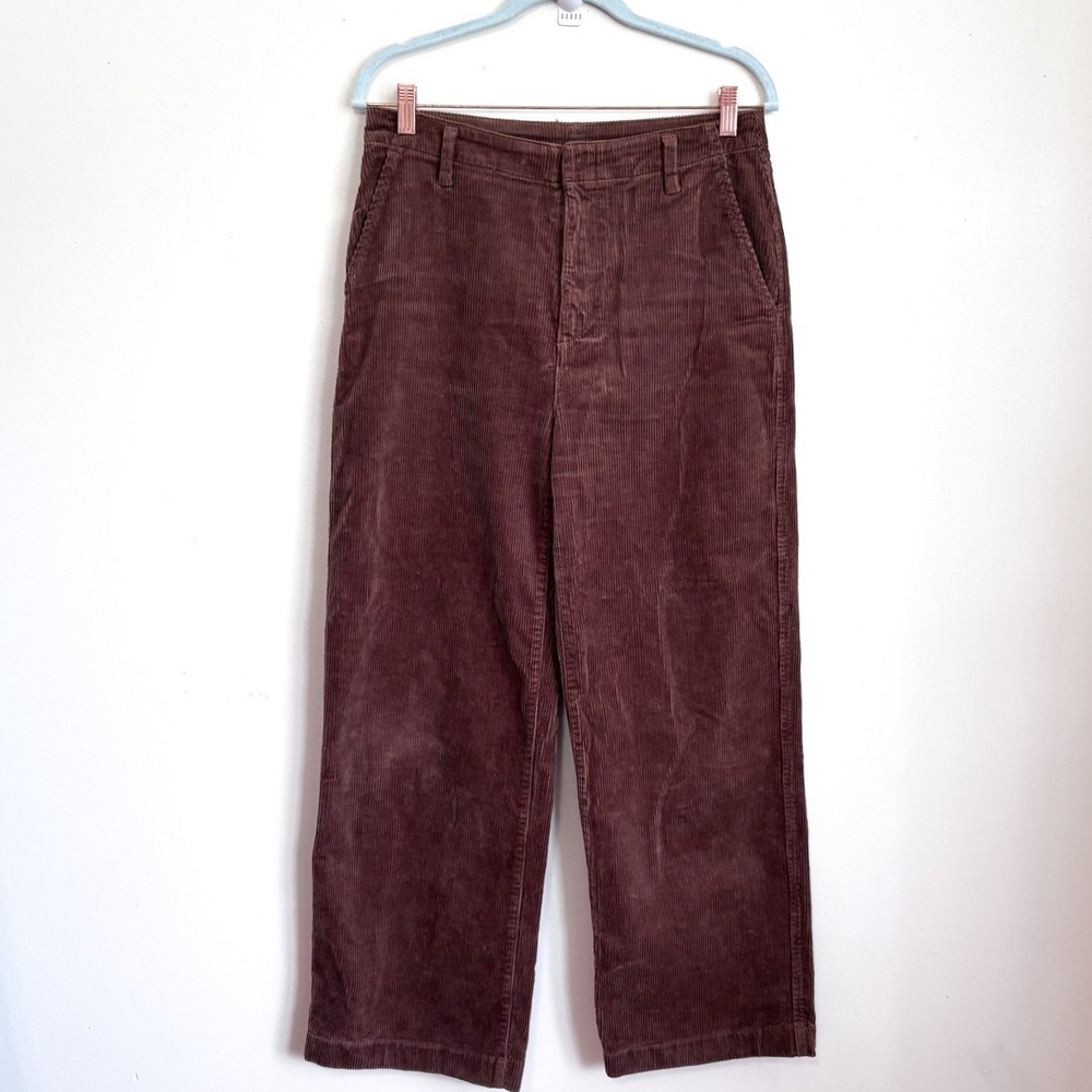 GAP Womens Wide Leg Corduroy Pants 6 Brazen Brown Loose High Rise Chunky Earthy